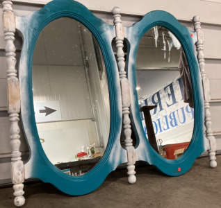 Large Homemade Spray Painted Decorative Mirror