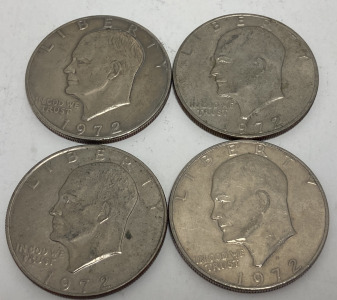 (4) 1972 Eisenhauer Dollars