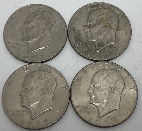 (4) 1977 Eisenhauer Dollars