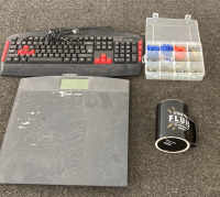 Keyboard, Mug, Scale, and More