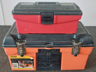 Stanley 19" Tool Box with Drill Bits Organizer and Small Keter Tool box