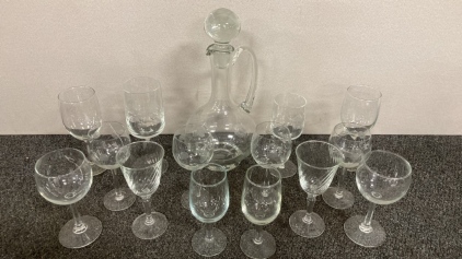 Glassware Decanter & Goblets