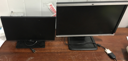 (1) UPStar 18.5&rdquo; LED HD TV Monitor, (1) HP Compaq LA2205 TV Monitor
