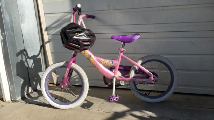 (1)Huffy 16” Pink Princess Bike (1) Specialized Kids Helmet