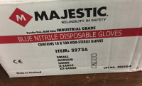 Blue NITRILE DISPOSABLE Gloves Contains 10X 100 Non-sterile Gloves SP19 - 4