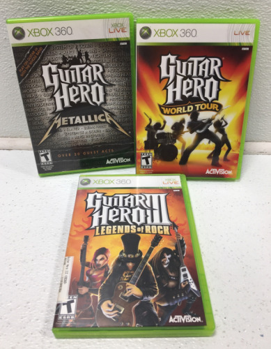 Guitar Hero Legends Of Rock, Guitar Hero Metallica, Guitar Hero World Tour, For Xbox 360 -Spc 6