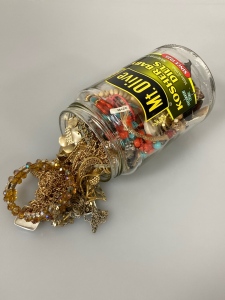 Jar With Assorted Costume Jewelry