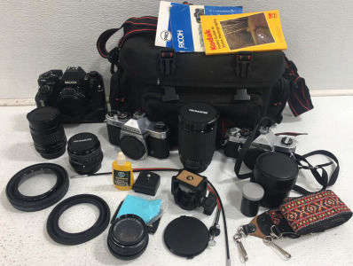 (1) 35mm Ricoh XR-P Camera (1) Pentax K1000 SE Camera (1) Pentax MX Camera & Lots more!!!