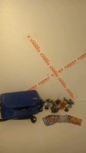 (11) Assorted Skylanders Figures For Xbox 360 (1) Orb Brand Carry Case (35) Skylanders Collector cards