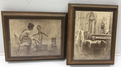 (2) Vintage Washtub Prints - Spc 6