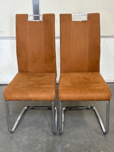 Pair of Matching Suede Style Chairs