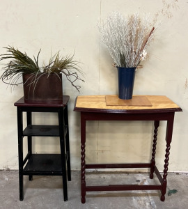 2 Side Tables w/ Decor