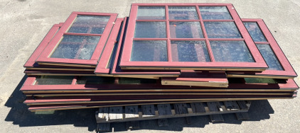 Pallet of Dark Red Windows