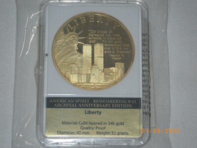 24K Gold Layered Proof Copper Coin “Liberty”