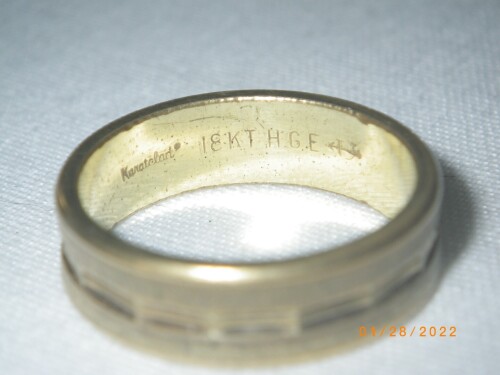 Vintage Mens Wedding Band Marked 18KGE