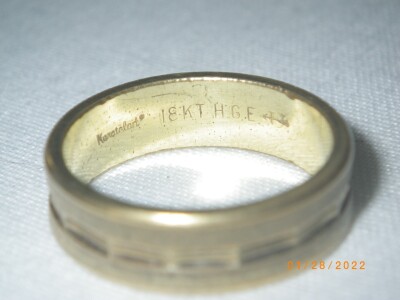 Vintage Mens Wedding Band Marked 18KGE