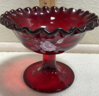 (5) Assorted Fenton “Roses on Ruby” Glass Collection - 6