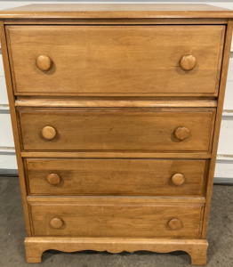 3-Drawer Simple Wood Dresser w/ Hidden Desk