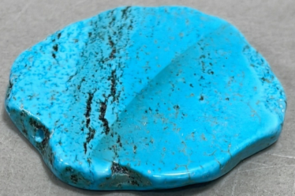 (1) 157.45ct Blue Turquoise Freeform Slice Cabochon