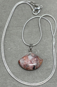 (1) Crazy Lace Agate Gemstone .925 Necklace