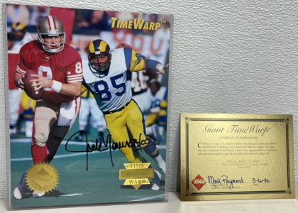 (1) NFL 1995 Time Warp Collectors Edge &ldquo;Jack Youngblood And Steve Young. Signed By Jack Youngblood W/ COA
