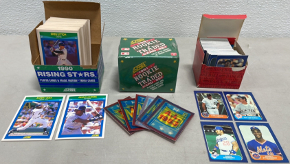 (1) Unopened Score 1991 Rookie And Traded Card Set (1) 1990 MLB Score Set Of Rising Stars W/ Majic Notion Trivia cards, (1) Set Of 120 1986 Baseball Classic Miniatures And Logo Stickers