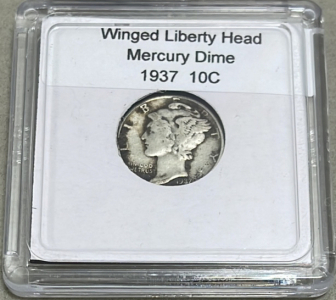 (1) Winged Liberty Head Merury Dime 1937