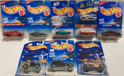 (8) New In Package Hot Wheels Cars