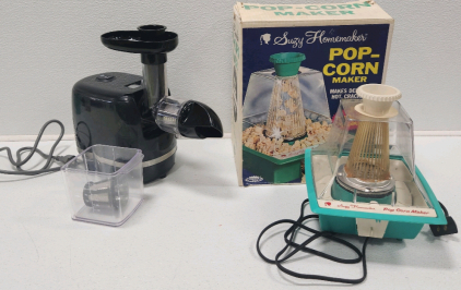 Omega Cold Press 365 Slow Juicer, Vintage Suzy Homemaker Popcorn Maker