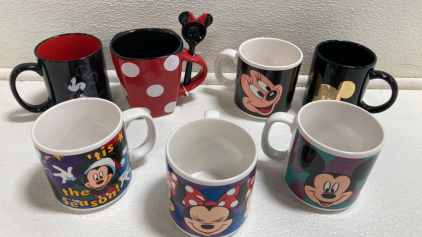 (7) Mickey and Minnie Mouse Coffee Mugs