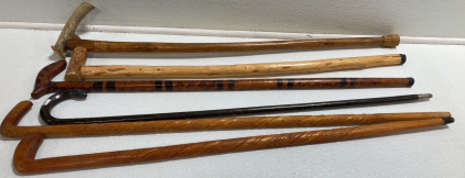 (6) Unique Wood Canes