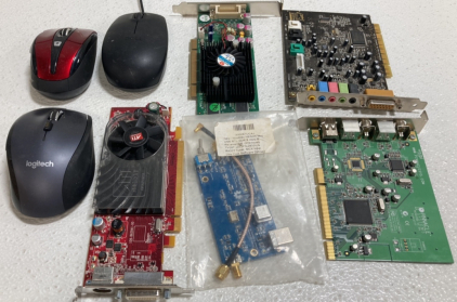 (5) Motherboards/Computer Parts, (3) Computer Mice