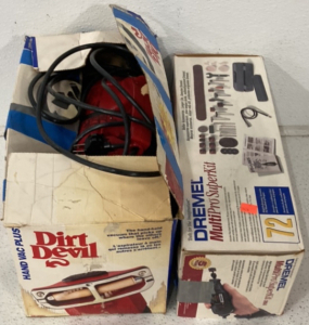 (1) Dirt Devil Hand Vacuum Plus, (1) Dremel Multi Pro Super Kit