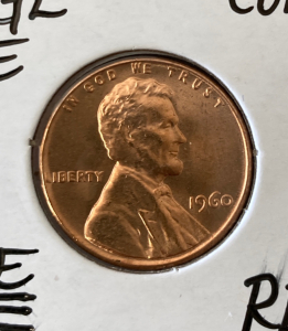 1960 Large Date Red Copper Penny