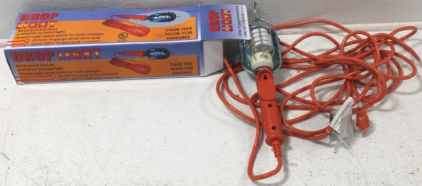 Drop Light Cage Has Hook for Hanging 25 Foot 16 Gauge Three Wire Cord Uses 120V/75 Watt Bulb