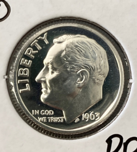 2963 Deep Cameo Proof Silver Dime