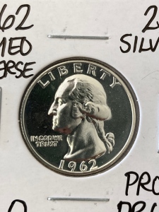 1962 Cameo Reverse Proof Quarter