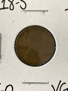 1918-S Wheat Copper Antique Penny