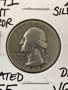 1941 Mint Error Silver Quarter