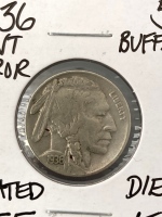 1936 Mint Error Buffalo Nickel