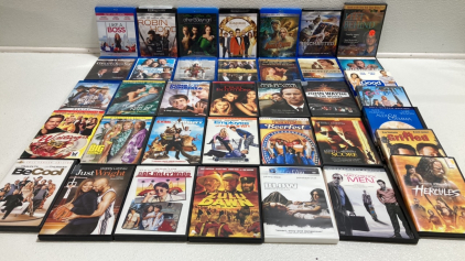 (24) Assorted DVDs, (13) Assorted Blu-ray Movies