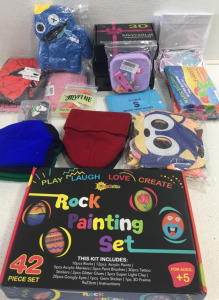 42 pcs Rock Painting Set (6) Beanies (3) 3D Visualization Lamps & Lots More!!
