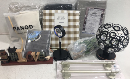 Sun Lamp, Outdoor BBQ Cover,(2) 2Pk Throw Pillow Covers & Lots More!!!
