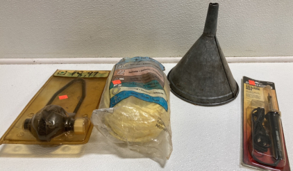 Flush-Rite Muff, Polypropylene Rope, Metal Funnel, Chicago Electric Soldering Iron