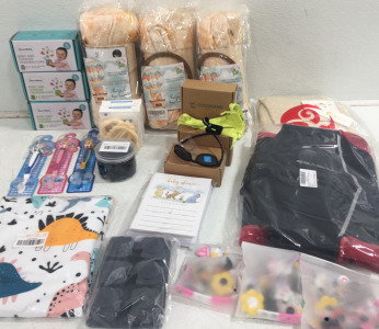 (3) Baby/Toddler Training Cups (3) Burrito Milestone Baby Blankets (4) Cocosand Baby Sunglasses & Much More!!!