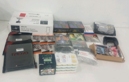 (2) Qyzl 75' Led String (1) Pokemon 3d Illusion Lamp (1) Got 7 Fan Club Kit (4) QVS Ice Cubes Tray (4) Ale Tulip Shaped Cocktail Glasses and More!