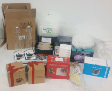 (1) Qyzl 75' Led String (1) Pokemon 3d Illusion Lamp (2) Voyee PS5 Charging Docks (1) Donut Cutter (1) Wine Filter Aerator (1) Colorful Clouds Lamp and More!!