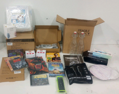 (4) Homeet Ceramic Mugs (3) Navona Movie Props Games (1) Qyzl 75' LED Light Strip (6) Glass Bottling Bottles (1) Pokemon 3D Illusion Lamp and More!