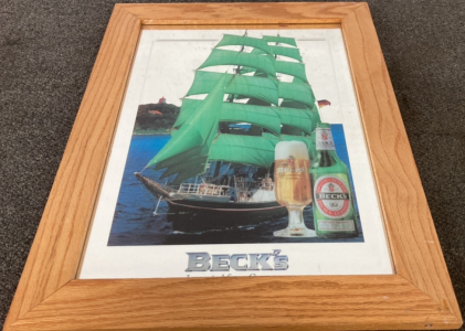 Framed Beck&rsquo;s Beer Art