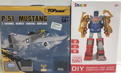 Snaen DIY Magnetic Take Apart Construction Series & TopRace P51 Mustang Remote Control Plane